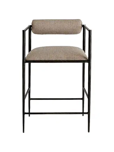 Arteriors Barbana Linen-Blend Upholstered Iron Counter Stool | Thumbnail 1 Arteriors Barbana Linen-Blend Upholstered Iron Counter Stool | Thumbnail 1