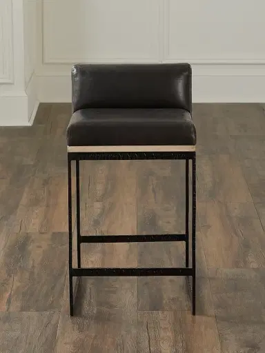 Arteriors Marmont Leather & Hammered Iron Modern Counter Stool | Thumbnail 2 Arteriors Marmont Leather & Hammered Iron Modern Counter Stool | Thumbnail 2