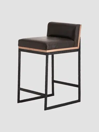 Arteriors Marmont Leather & Hammered Iron Modern Counter Stool | Thumbnail 3 Arteriors Marmont Leather & Hammered Iron Modern Counter Stool | Thumbnail 3