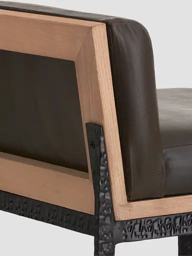 Arteriors Marmont Leather & Hammered Iron Modern Counter Stool | Thumbnail 5 Arteriors Marmont Leather & Hammered Iron Modern Counter Stool | Thumbnail 5