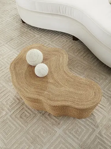 Arteriors Meadow Natural Abaca Curved Cocktail Table | Thumbnail 2 Arteriors Meadow Natural Abaca Curved Cocktail Table | Thumbnail 2