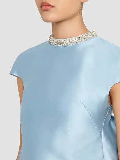 Atelier Prabal Gurung Women's Naomi Crystal-Embellished Button Back Gown - Light Blue | Thumbnail 5 Atelier Prabal Gurung Women's Naomi Crystal-Embellished Button Back Gown - Light Blue | Thumbnail 5