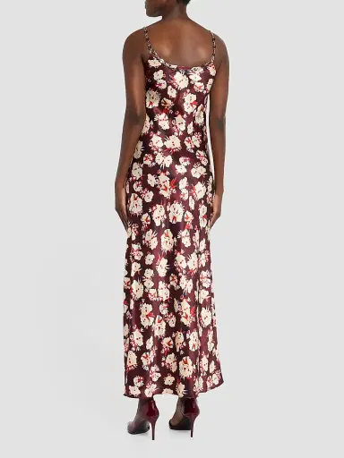 Rabanne Women's Printed Silk Maxi Slipdress - Purple | Thumbnail 3 Rabanne Women's Printed Silk Maxi Slipdress - Purple | Thumbnail 3