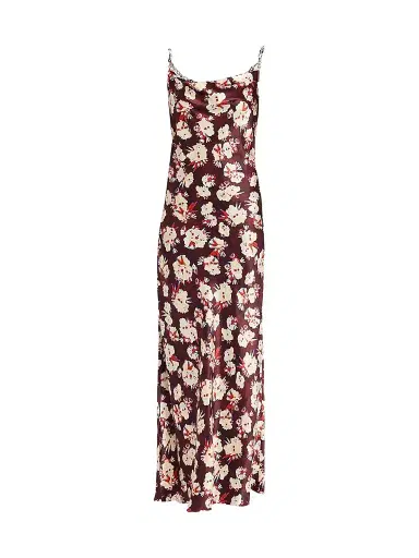 Rabanne Women's Printed Silk Maxi Slipdress - Purple | Thumbnail 1 Rabanne Women's Printed Silk Maxi Slipdress - Purple | Thumbnail 1