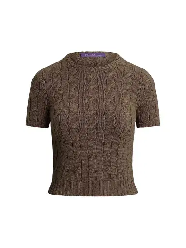 Ralph Lauren Collection Women's Cashmere Cable-Knit Top | Thumbnail 1 Ralph Lauren Collection Women's Cashmere Cable-Knit Top | Thumbnail 1