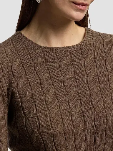 Ralph Lauren Collection Women's Cable-Knit Stretch Silk Sweater | Thumbnail 5 Ralph Lauren Collection Women's Cable-Knit Stretch Silk Sweater | Thumbnail 5