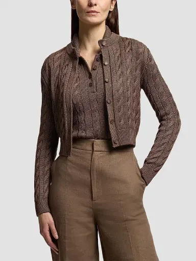 Ralph Lauren Collection Women's Cable-Knit Stretch Silk Sweater | Thumbnail 3 Ralph Lauren Collection Women's Cable-Knit Stretch Silk Sweater | Thumbnail 3
