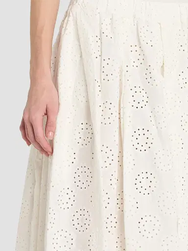 Comme des Garçons Women's Pleated Cotton Wide-Leg Pants - Off White - Size Medium | Thumbnail 5 Comme des Garçons Women's Pleated Cotton Wide-Leg Pants - Off White - Size Medium | Thumbnail 5