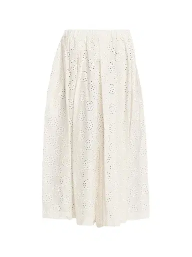 Comme des Garçons Women's Pleated Cotton Wide-Leg Pants - Off White - Size Medium | Thumbnail 1 Comme des Garçons Women's Pleated Cotton Wide-Leg Pants - Off White - Size Medium | Thumbnail 1