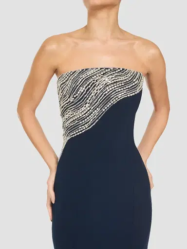 Jenny Packham Women's Soyala Beaded Strapless Gown - Ink - Size 10 | Thumbnail 4 Jenny Packham Women's Soyala Beaded Strapless Gown - Ink - Size 10 | Thumbnail 4