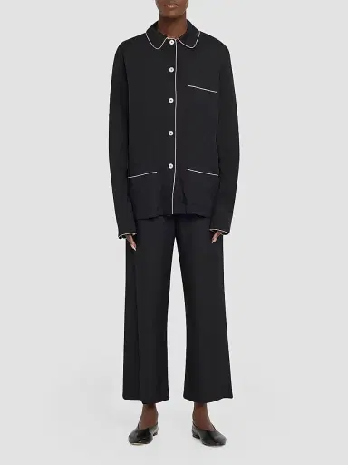 TOTEME Women's Piped Silk Pajama Top | Thumbnail 2 TOTEME Women's Piped Silk Pajama Top | Thumbnail 2