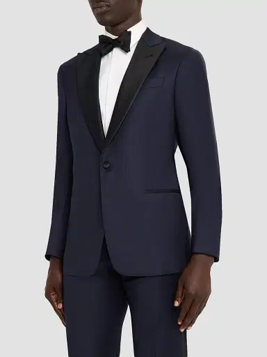 Giorgio Armani Men's Diamond-Woven Wool Tuxedo - Sodalite Blue - Size 48 | Thumbnail 3 Giorgio Armani Men's Diamond-Woven Wool Tuxedo - Sodalite Blue - Size 48 | Thumbnail 3