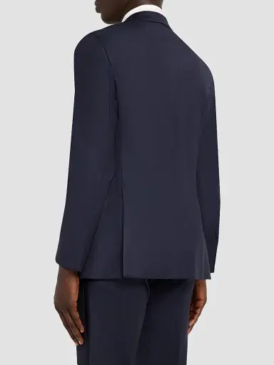 Giorgio Armani Men's Diamond-Woven Wool Tuxedo - Sodalite Blue - Size 48 | Thumbnail 4 Giorgio Armani Men's Diamond-Woven Wool Tuxedo - Sodalite Blue - Size 48 | Thumbnail 4