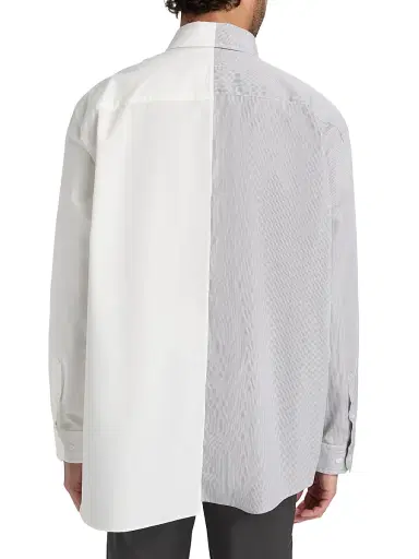 MM6 MAISON MARGIELA Men's Numeric Cotton-Blend Asymmetric Shirt - Off White Grey - Size 42 | Thumbnail 5 MM6 MAISON MARGIELA Men's Numeric Cotton-Blend Asymmetric Shirt - Off White Grey - Size 42 | Thumbnail 5