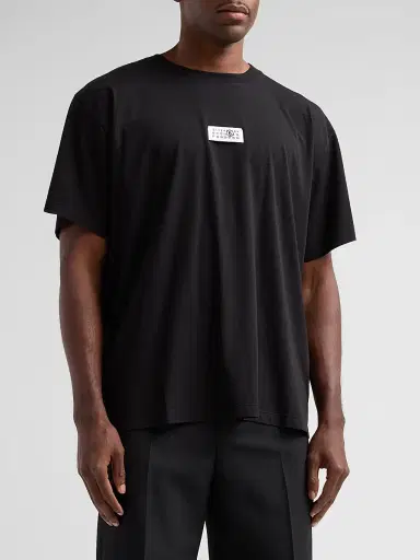 MM6 MAISON MARGIELA Men's Logo Cotton Crewneck T-Shirt | Thumbnail 4 MM6 MAISON MARGIELA Men's Logo Cotton Crewneck T-Shirt | Thumbnail 4