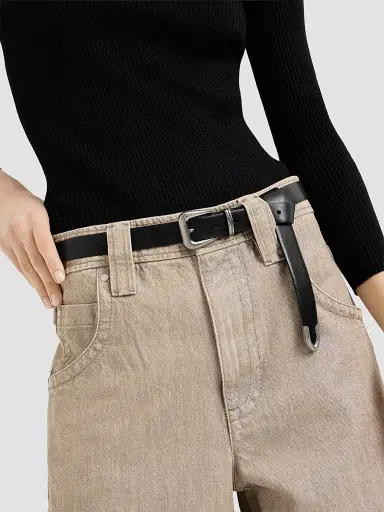 Brunello Cucinelli Women's Cowhide Belt with Monili | Thumbnail 2 Brunello Cucinelli Women's Cowhide Belt with Monili | Thumbnail 2