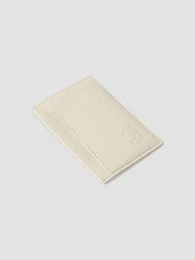 Brunello Cucinelli Men's Fine Grain Calfskin Card Holder - Chalk | Thumbnail 3 Brunello Cucinelli Men's Fine Grain Calfskin Card Holder - Chalk | Thumbnail 3