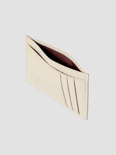 Brunello Cucinelli Men's Fine Grain Calfskin Card Holder - Chalk | Thumbnail 4 Brunello Cucinelli Men's Fine Grain Calfskin Card Holder - Chalk | Thumbnail 4