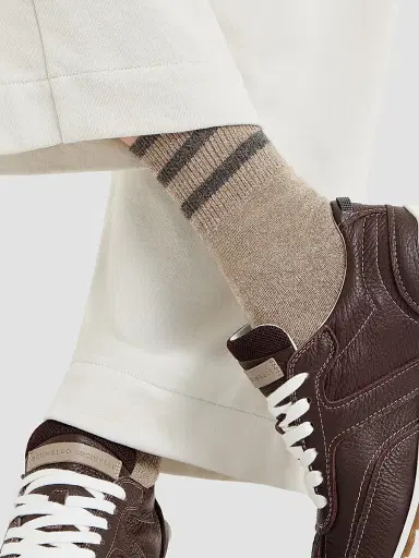 Brunello Cucinelli Women's Sparkling Cashmere Knit Socks | Thumbnail 3 Brunello Cucinelli Women's Sparkling Cashmere Knit Socks | Thumbnail 3