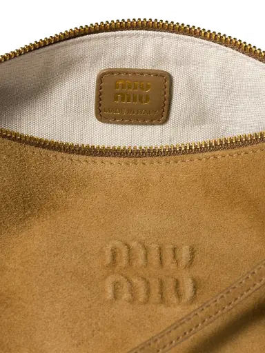 Miu Miu Women's Suede Pouch - Beige | Thumbnail 4 Miu Miu Women's Suede Pouch - Beige | Thumbnail 4