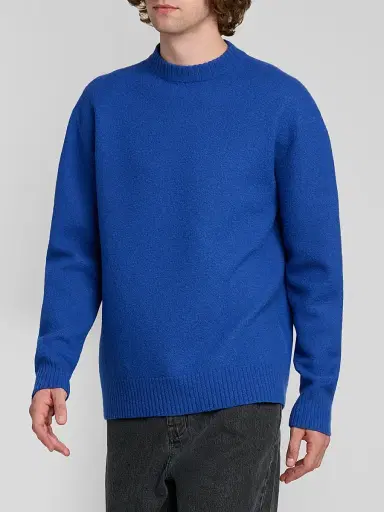 Jil Sander Men's Bouclé Wool-Cashmere Crewneck Sweater - Ink - Size 44 | Thumbnail 4 Jil Sander Men's Bouclé Wool-Cashmere Crewneck Sweater - Ink - Size 44 | Thumbnail 4