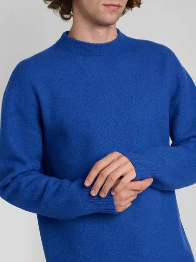 Jil Sander Men's Bouclé Wool-Cashmere Crewneck Sweater - Ink - Size 44 | Thumbnail 5 Jil Sander Men's Bouclé Wool-Cashmere Crewneck Sweater - Ink - Size 44 | Thumbnail 5