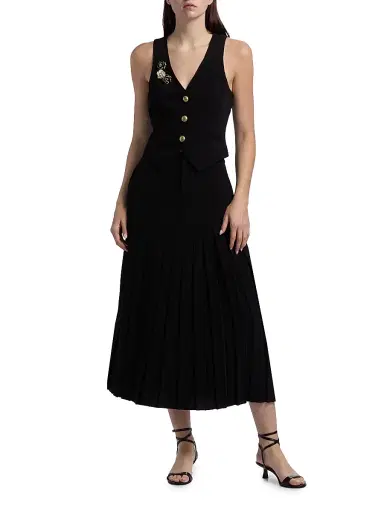 Cinq à Sept Women's Bane Crepe Midi-Skirt - Black | Thumbnail 2 Cinq à Sept Women's Bane Crepe Midi-Skirt - Black | Thumbnail 2
