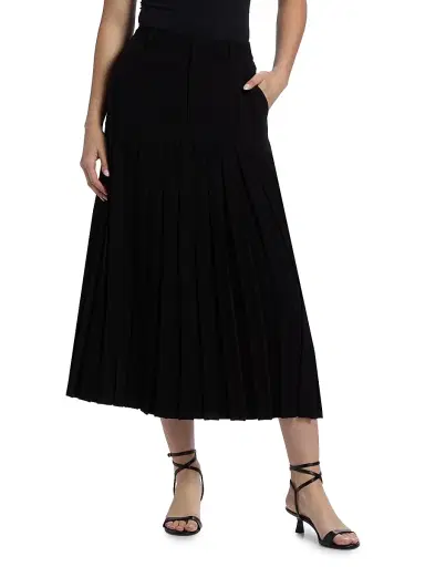 Cinq à Sept Women's Bane Crepe Midi-Skirt - Black | Thumbnail 3 Cinq à Sept Women's Bane Crepe Midi-Skirt - Black | Thumbnail 3
