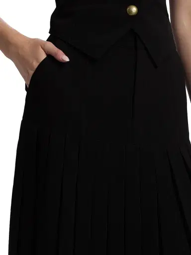 Cinq à Sept Women's Bane Crepe Midi-Skirt - Black | Thumbnail 6 Cinq à Sept Women's Bane Crepe Midi-Skirt - Black | Thumbnail 6
