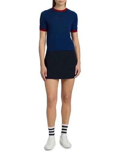 Guest In Residence Women's Airy Cashmere Knit Ringer T-Shirt | Thumbnail 2 Guest In Residence Women's Airy Cashmere Knit Ringer T-Shirt | Thumbnail 2
