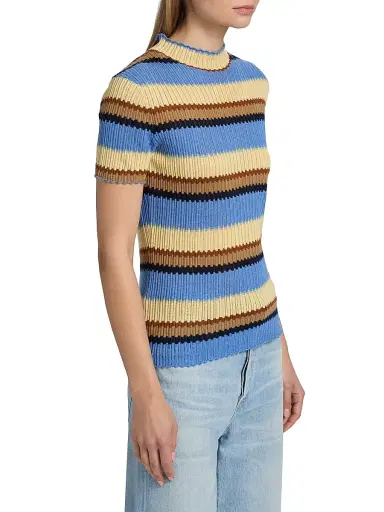 Guest In Residence Women's Palazzo Stripe Accordion Silk-Linen Knit Top | Thumbnail 4 Guest In Residence Women's Palazzo Stripe Accordion Silk-Linen Knit Top | Thumbnail 4