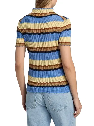 Guest In Residence Women's Palazzo Stripe Accordion Silk-Linen Knit Top | Thumbnail 5 Guest In Residence Women's Palazzo Stripe Accordion Silk-Linen Knit Top | Thumbnail 5