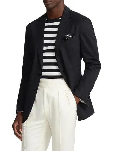 Ralph Lauren Purple Label Men's Plaid Silk Pocket Square - Black White | Thumbnail 3 Ralph Lauren Purple Label Men's Plaid Silk Pocket Square - Black White | Thumbnail 3