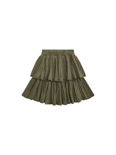 Polo Ralph Lauren Little Girl's & Girl's Cable-Knit Tiered Skirt - Cruise Olive | Thumbnail 1 Polo Ralph Lauren Little Girl's & Girl's Cable-Knit Tiered Skirt - Cruise Olive | Thumbnail 1