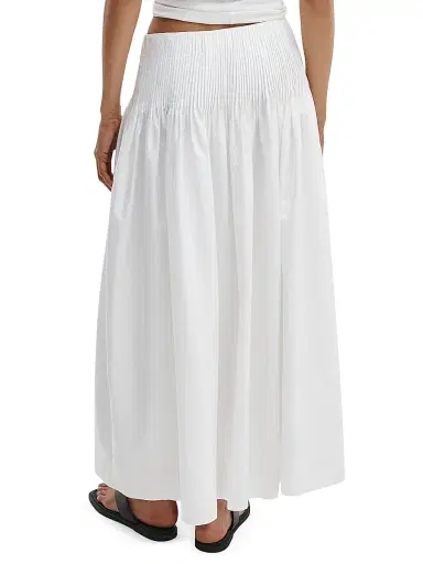 rag & bone Women's Elena Pintuck Cotton Poplin Maxi Skirt - White | Thumbnail 4 rag & bone Women's Elena Pintuck Cotton Poplin Maxi Skirt - White | Thumbnail 4