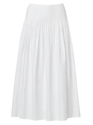 rag & bone Women's Elena Pintuck Cotton Poplin Maxi Skirt - White | Thumbnail 1 rag & bone Women's Elena Pintuck Cotton Poplin Maxi Skirt - White | Thumbnail 1