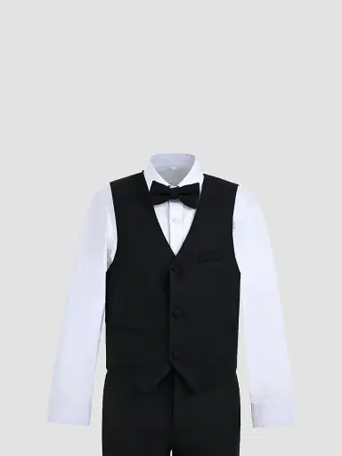 Moustache Little Boy's & Boy's Serge Vest & Bow Tie Outfit Set - Black - Size 16 | Thumbnail 3 Moustache Little Boy's & Boy's Serge Vest & Bow Tie Outfit Set - Black - Size 16 | Thumbnail 3