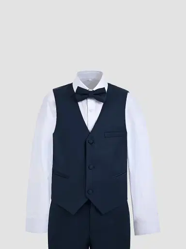 Moustache Little Boy's & Boy's Serge Vest & Bow Tie Outfit Set - Navy - Size 16 | Thumbnail 3 Moustache Little Boy's & Boy's Serge Vest & Bow Tie Outfit Set - Navy - Size 16 | Thumbnail 3