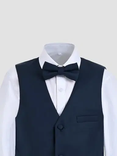 Moustache Little Boy's & Boy's Serge Vest & Bow Tie Outfit Set - Navy - Size 16 | Thumbnail 4 Moustache Little Boy's & Boy's Serge Vest & Bow Tie Outfit Set - Navy - Size 16 | Thumbnail 4