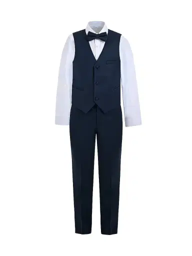 Moustache Little Boy's & Boy's Serge Vest & Bow Tie Outfit Set - Navy - Size 16 | Thumbnail 1 Moustache Little Boy's & Boy's Serge Vest & Bow Tie Outfit Set - Navy - Size 16 | Thumbnail 1
