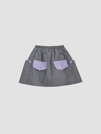 Mimi Tutu Little Girl's & Girl's Skirt with Pocket Trim - Gray Purple | Thumbnail 2 Mimi Tutu Little Girl's & Girl's Skirt with Pocket Trim - Gray Purple | Thumbnail 2