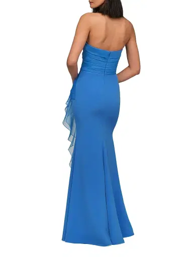 Theia Women's Morgan Organza-Ruffle Crepe Gown - Ocean Breeze Blue | Thumbnail 2 Theia Women's Morgan Organza-Ruffle Crepe Gown - Ocean Breeze Blue | Thumbnail 2