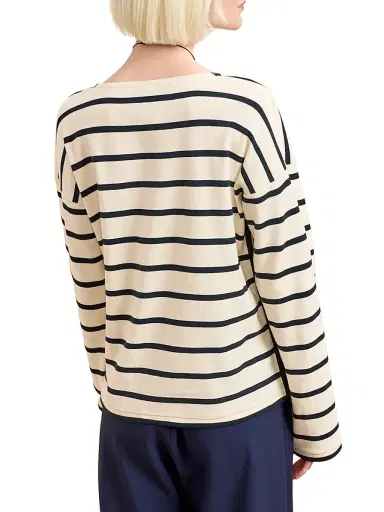 La Ligne Women's Long Breton Tee - Ecru Multi | Thumbnail 4 La Ligne Women's Long Breton Tee - Ecru Multi | Thumbnail 4