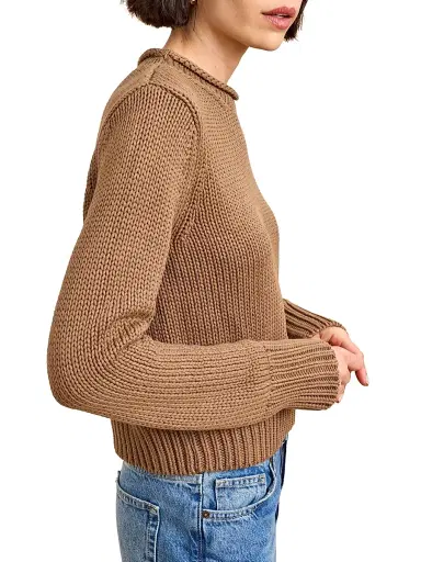 La Ligne Women's Solid Mini Marina Sweater - Tan | Thumbnail 3 La Ligne Women's Solid Mini Marina Sweater - Tan | Thumbnail 3
