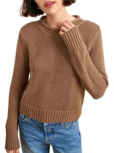 La Ligne Women's Solid Mini Marina Sweater - Tan | Thumbnail 1 La Ligne Women's Solid Mini Marina Sweater - Tan | Thumbnail 1