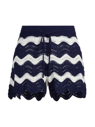 BEACH RIOT Women's Balboa Chevron Drawstring Shorts - Navy And White Tides - Size Large | Thumbnail 1 BEACH RIOT Women's Balboa Chevron Drawstring Shorts - Navy And White Tides - Size Large | Thumbnail 1