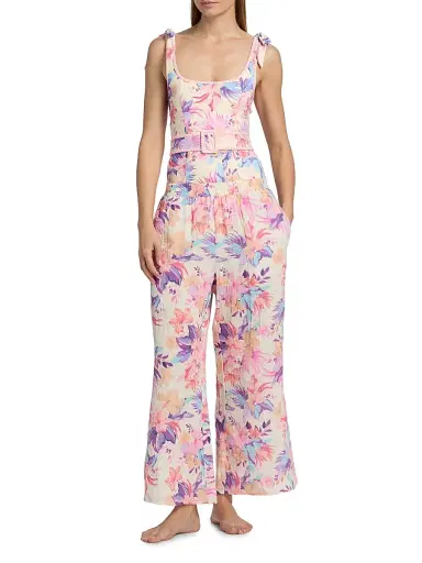 Beach Riot Women's Hampton Cotton Wide-Leg Pants - Hibiscus Garden | Thumbnail 2 Beach Riot Women's Hampton Cotton Wide-Leg Pants - Hibiscus Garden | Thumbnail 2