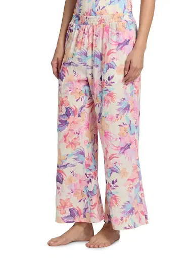 Beach Riot Women's Hampton Cotton Wide-Leg Pants - Hibiscus Garden | Thumbnail 4 Beach Riot Women's Hampton Cotton Wide-Leg Pants - Hibiscus Garden | Thumbnail 4