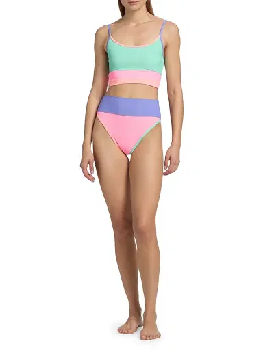 Beach Riot Women's Emmy Colorblocked Bikini Bottom - Sherbert Shores | Thumbnail 2 Beach Riot Women's Emmy Colorblocked Bikini Bottom - Sherbert Shores | Thumbnail 2
