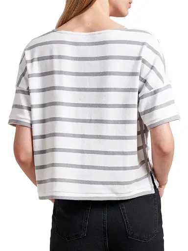 La Ligne Women's Breton Short Sleeve Tee - White Light Grey | Thumbnail 5 La Ligne Women's Breton Short Sleeve Tee - White Light Grey | Thumbnail 5